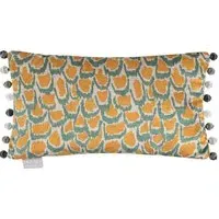 Nada Printed Feather Cushion - Rust, Velvet