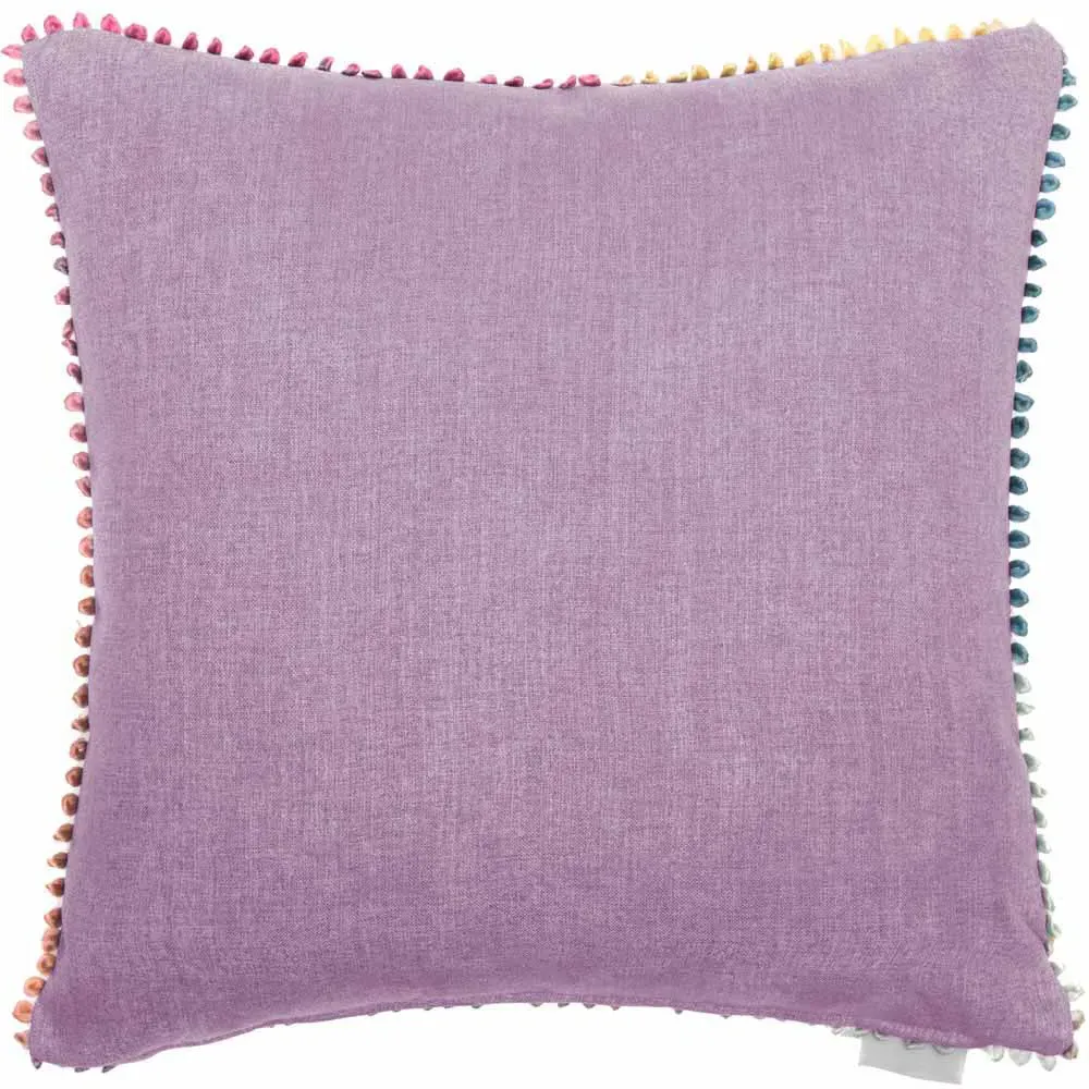 Primrose Linen Printed Feather Cushion 50x50cm - Pink