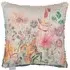 Primrose Linen Printed Feather Cushion 50x50cm - Pink