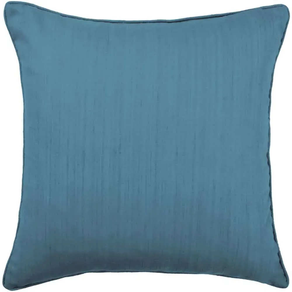 Rainfall Square Cushion with Embroidery - Bluebell, Velvet
