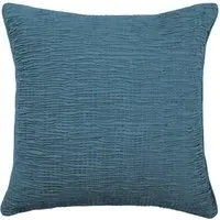 Rainfall Square Cushion with Embroidery - Bluebell, Velvet