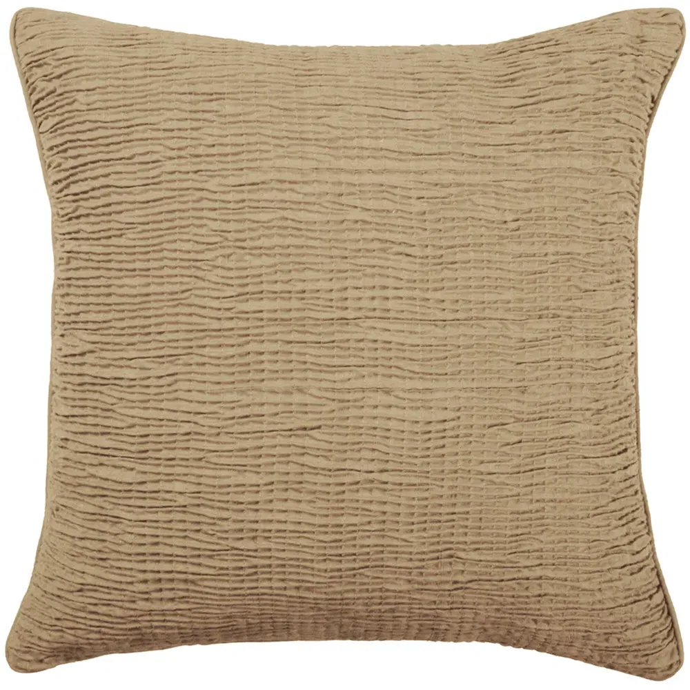 Rainfall Square Cushion with Embroidery - Bronze, Velvet