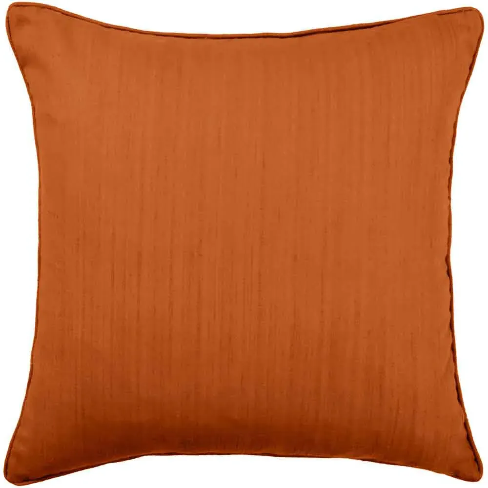 Rainfall Square Cushion with Embroidery - Cinnamon, Velvet