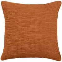 Rainfall Square Cushion with Embroidery - Cinnamon, Velvet