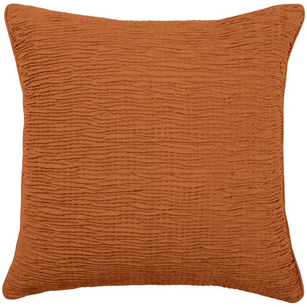 Rainfall Square Cushion with Embroidery - Cinnamon, Velvet