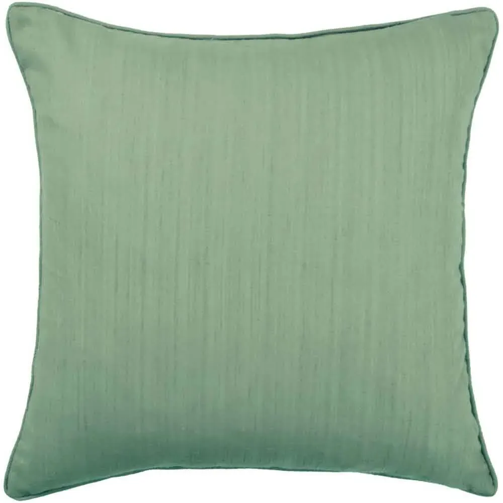 Rainfall Square Cushion with Embroidery - Mint, Velvet
