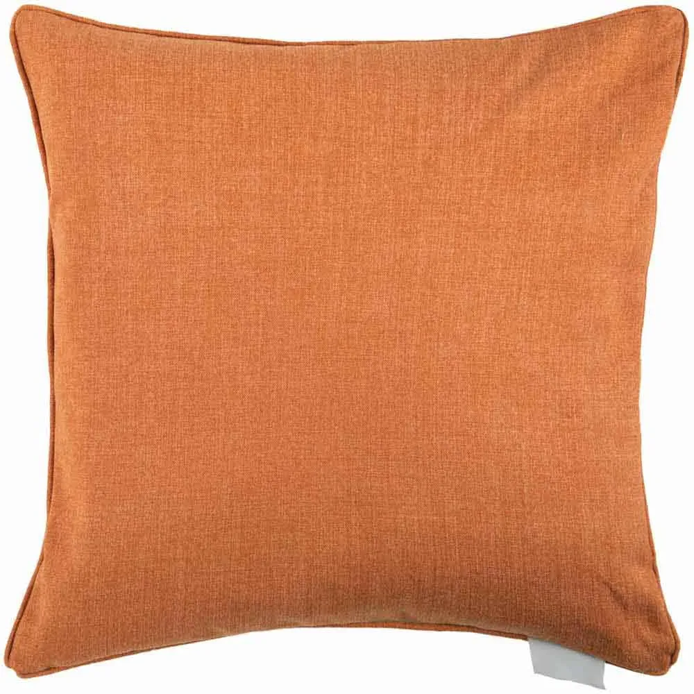 Silverwood Amber Printed Feather Cushion - Orange, Linen