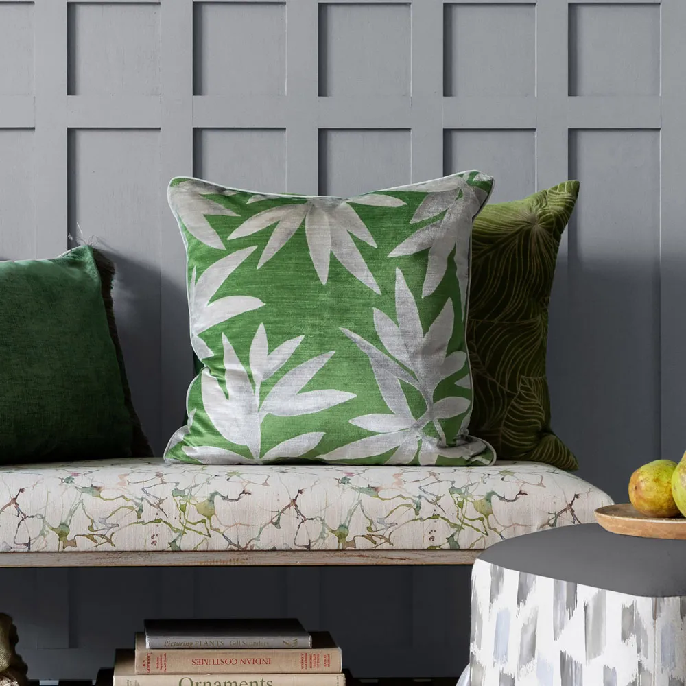 Silverwood Apple Cushion - Green, Velvet