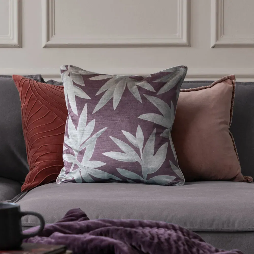 Silverwood Dusk Cushion - Grey, Velvet