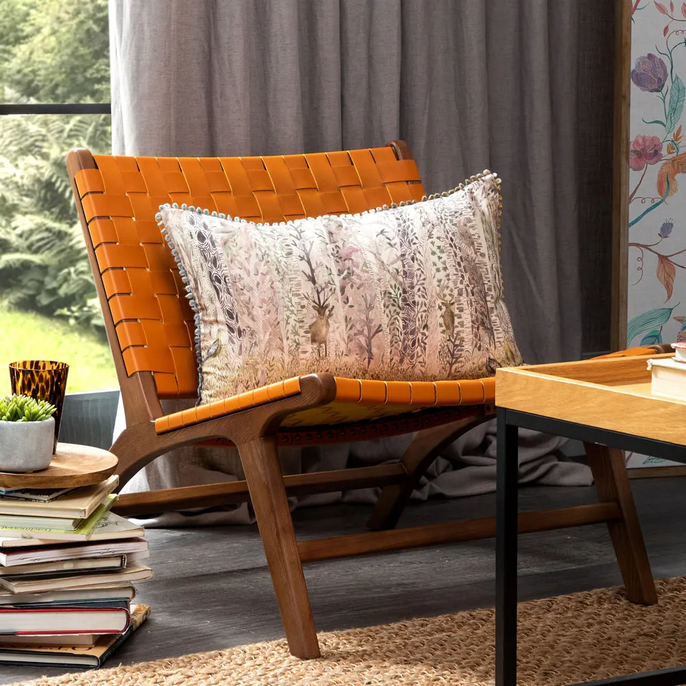 Whimsical Tale Willow Feather Cushion - Multi, Linen