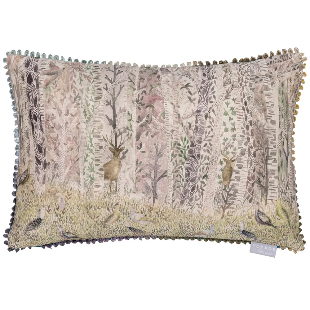 Whimsical Tale Willow Feather Cushion - Multi, Linen image