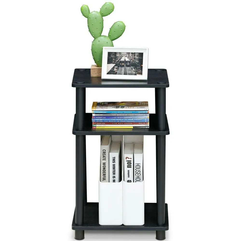2 Shelf Turn-N-Tube End Table - Americano, Black