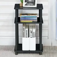 2 Shelf Turn-N-Tube End Table - Americano, Black