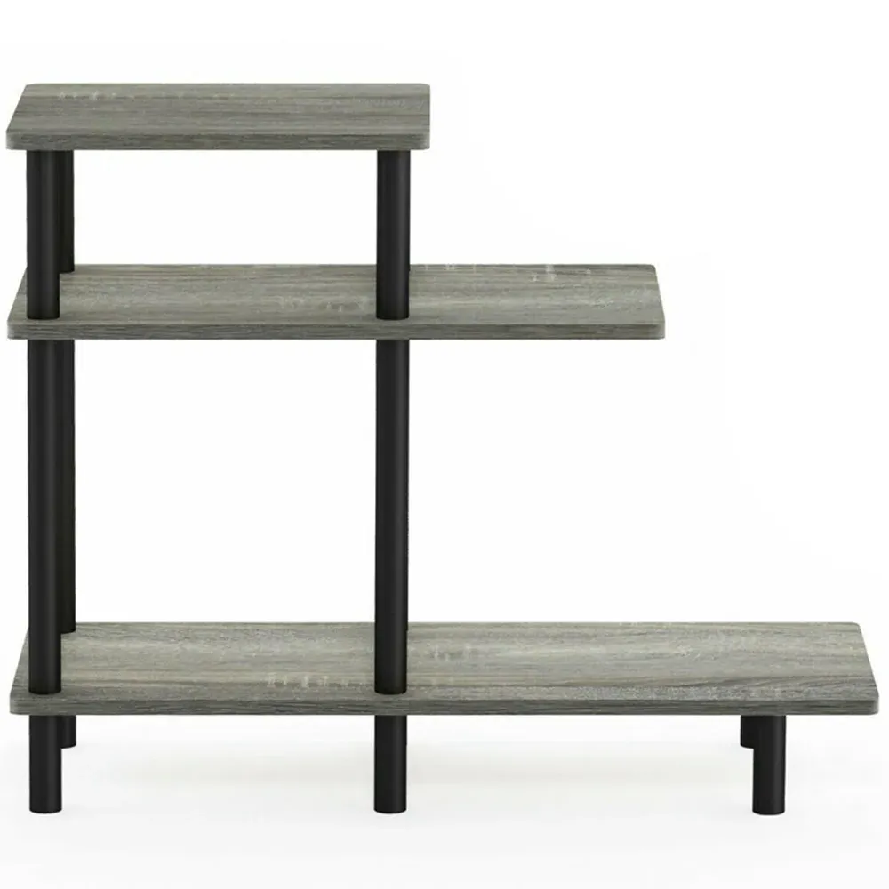 2 Shelf Turn-N-Tube Side Table - French Oak Grey, Black