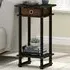 2 Shelf Turn-N-Tube Tall End Table with Bin - Espresso Brown