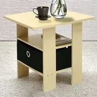 Andrey Single Drawer End Table - Black, Steam Beech