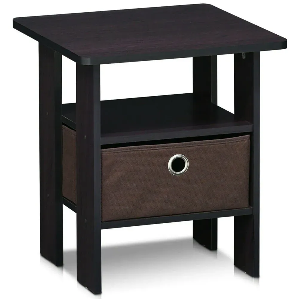 Andrey Single Drawer End Table - Brown, Dark Walnut