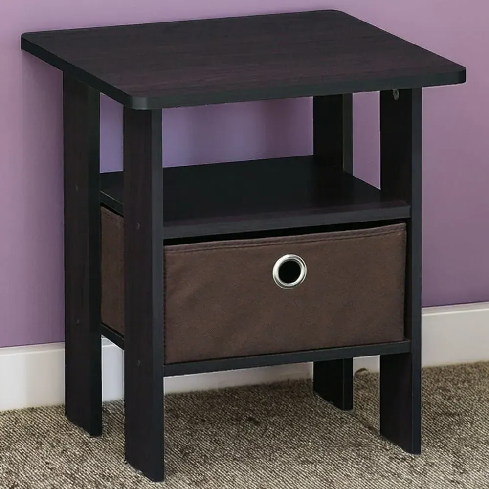 Andrey Single Drawer End Table - Brown, Dark Walnut