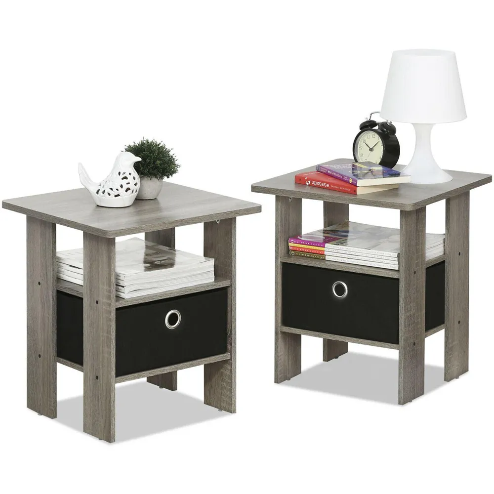 Andrey Single Drawer End Table - French Oak Grey
