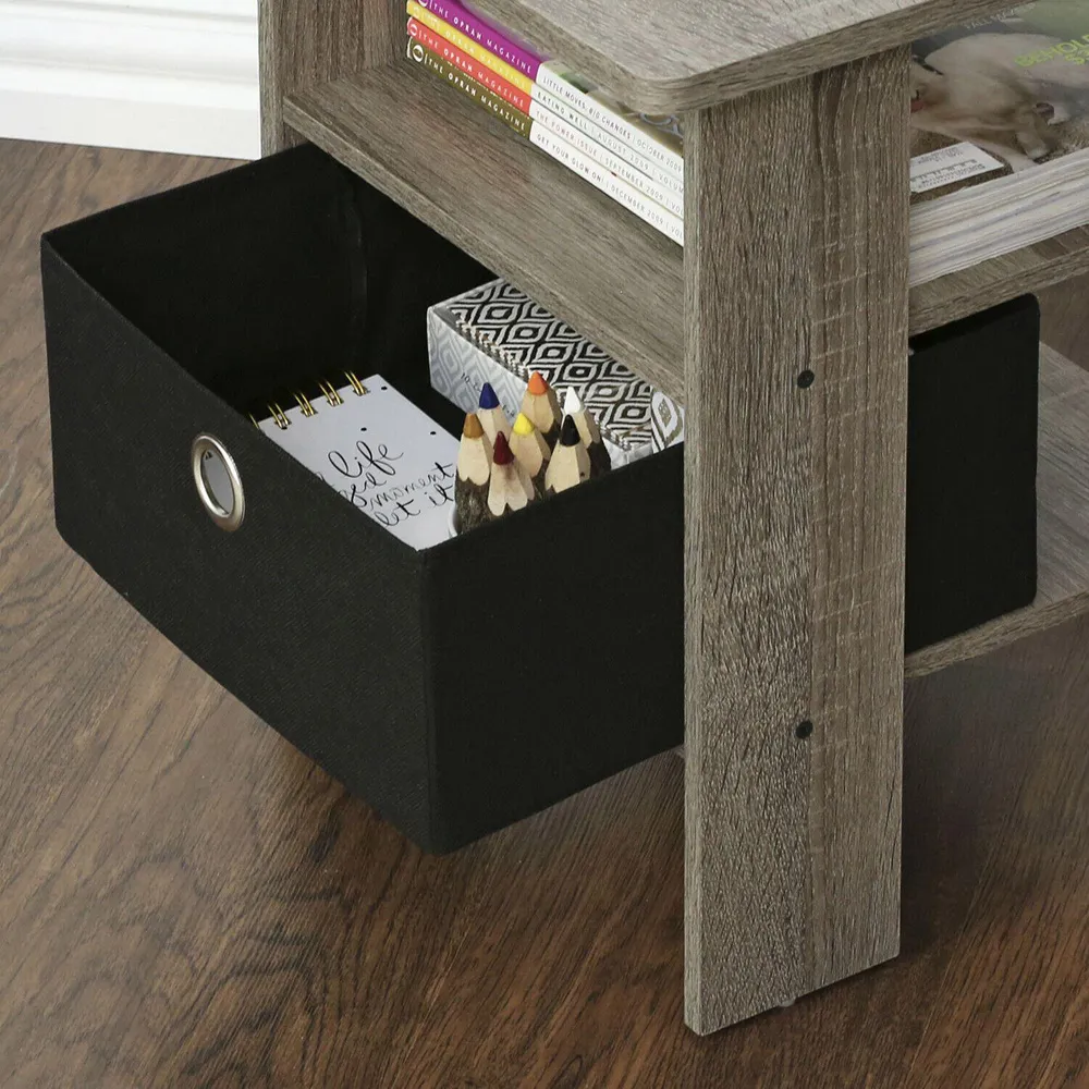 Andrey Single Drawer End Table - French Oak Grey