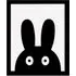 Black Rabbit Canvas Art Print - Multi