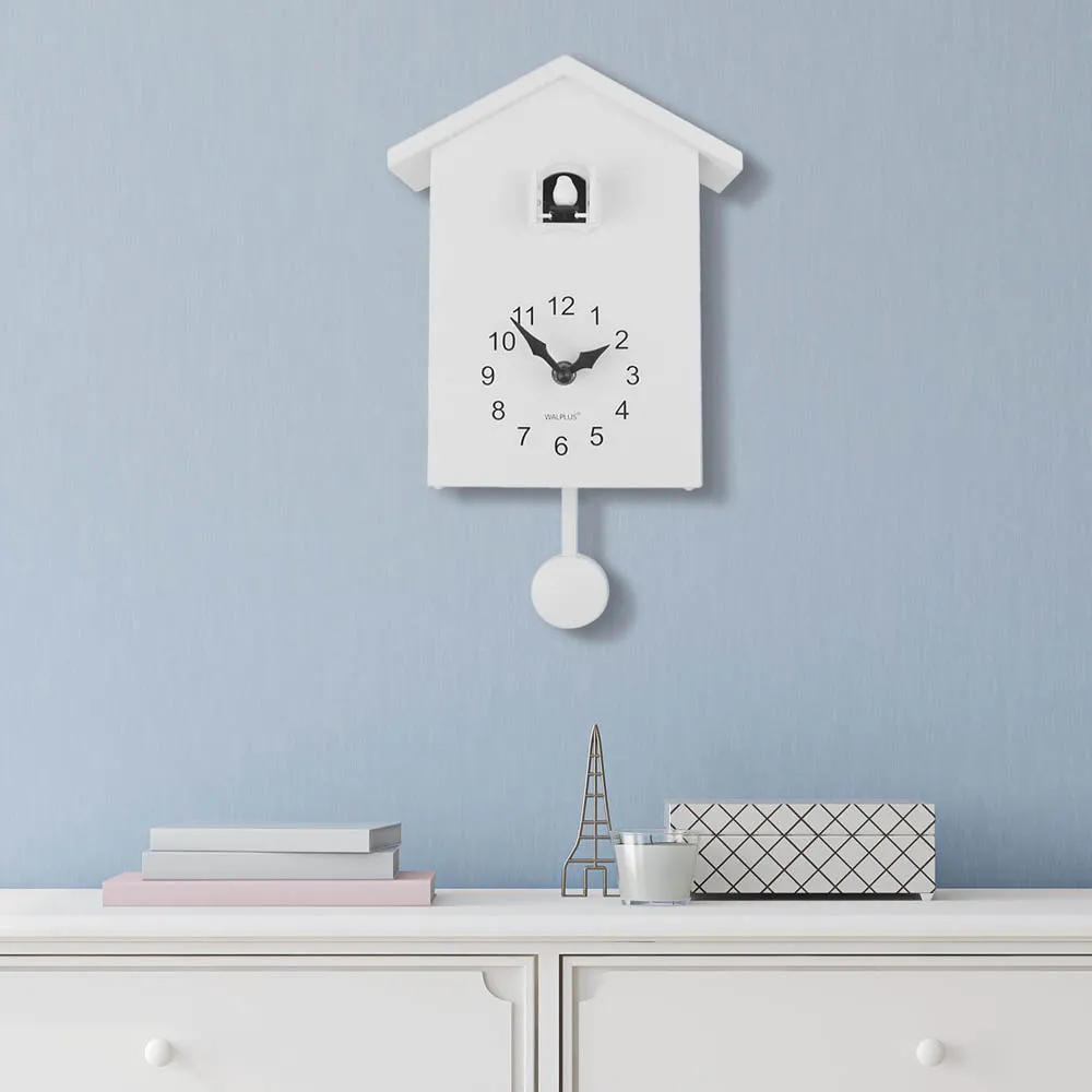 Cuckoo Window Clock with Removable Pendulum - White