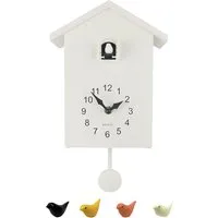 Cuckoo Window Clock with Removable Pendulum - White