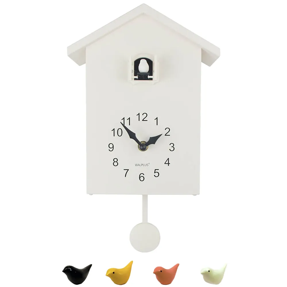Cuckoo Window Clock with Removable Pendulum - White