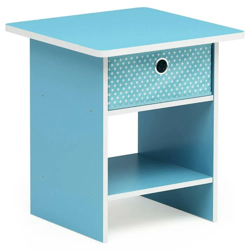 Dario Single Drawer End Table with Shelf - Blue