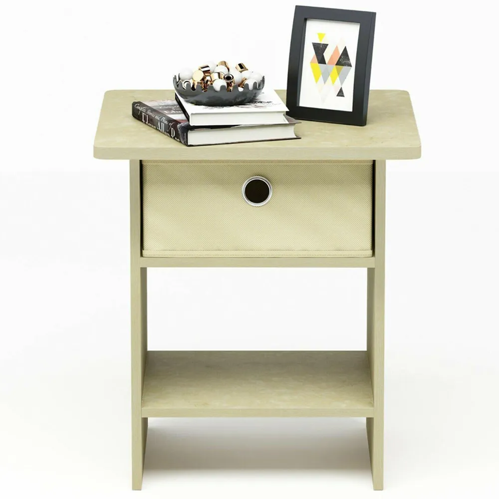 Dario Single Drawer End Table with Shelf - Brown