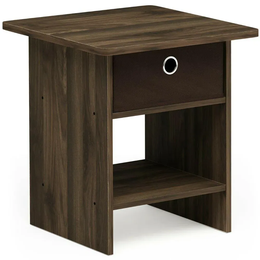 Dario Single Drawer End Table with Shelf - Brown