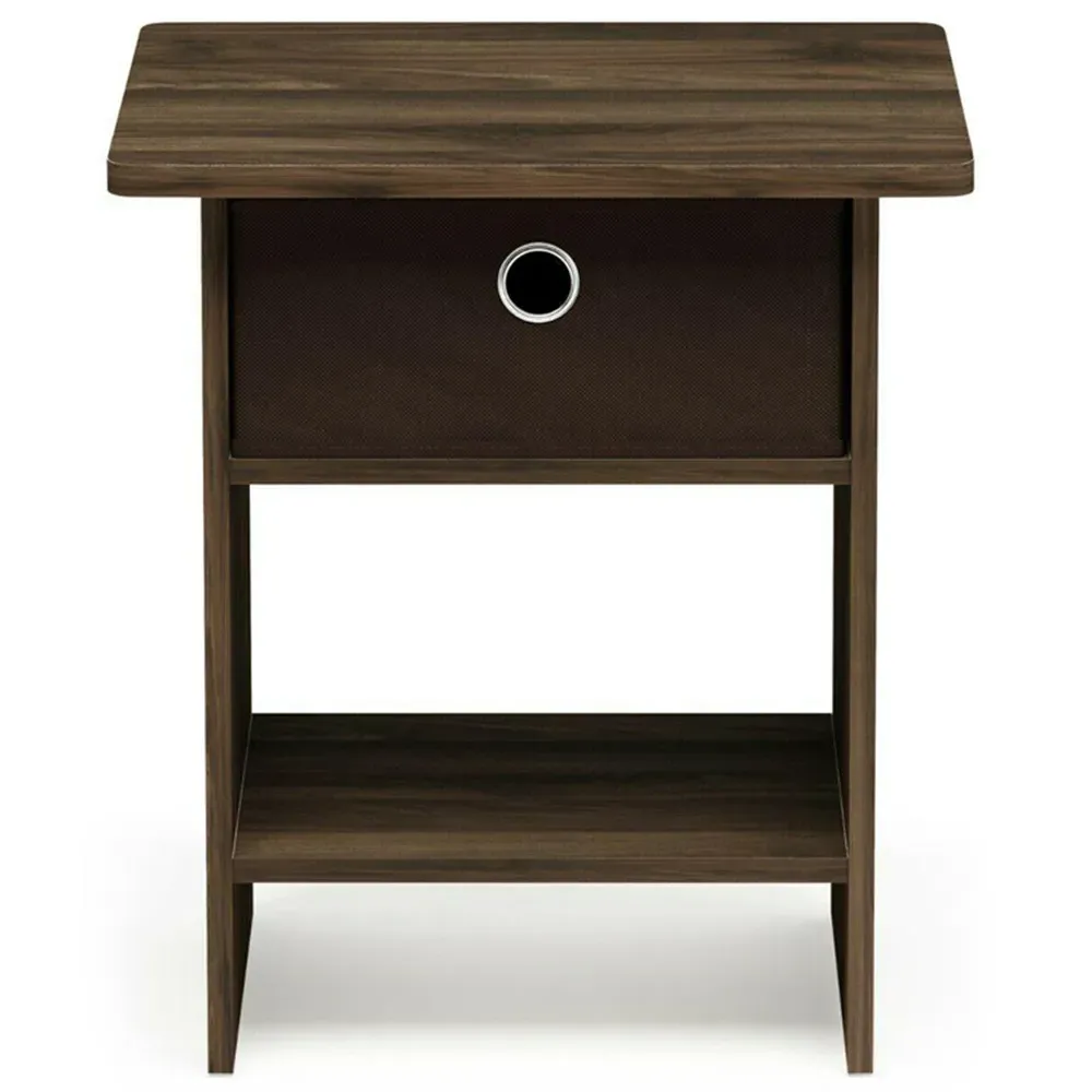 Dario Single Drawer End Table with Shelf - Brown