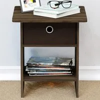 Dario Single Drawer End Table with Shelf - Brown