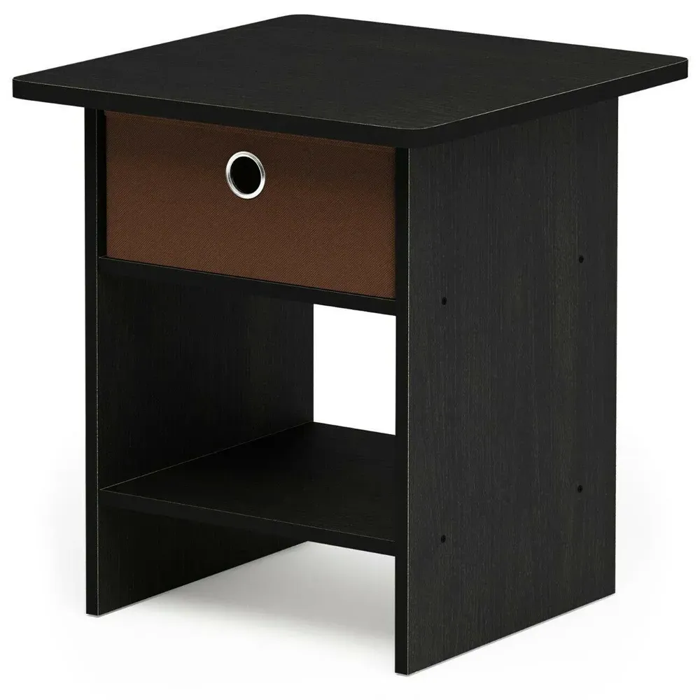 Dario Single Drawer End Table with Shelf - Brown