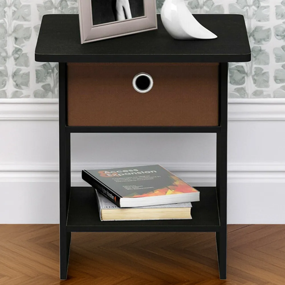 Dario Single Drawer End Table with Shelf - Brown