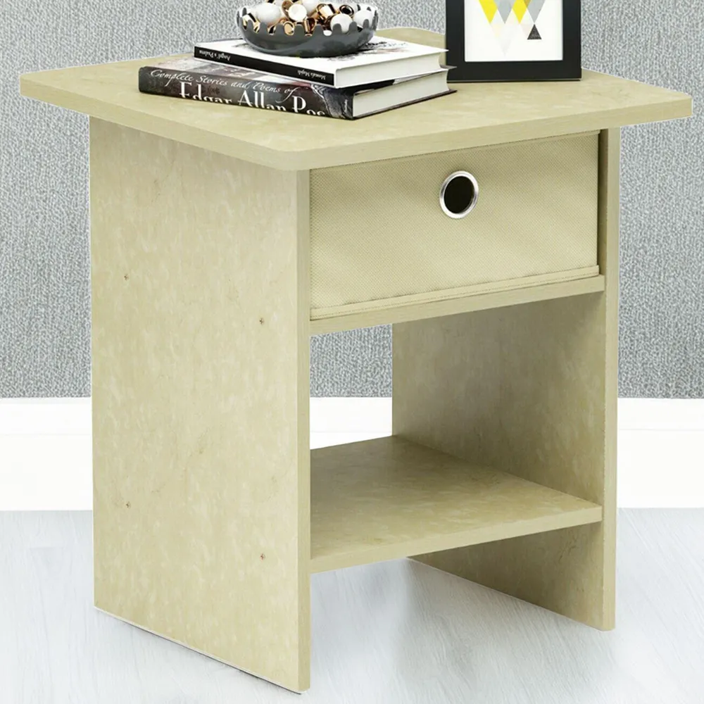 Dario Single Drawer End Table with Shelf - Brown image