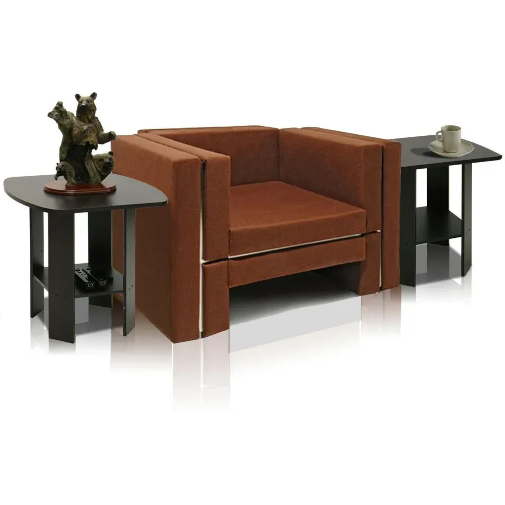 Espresso End Table Set of 2 - Black, Composite Wood