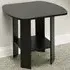 Espresso Side Table with Storage Shelf - Black