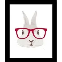 Framed Rabbit Canvas Art Print - Multi