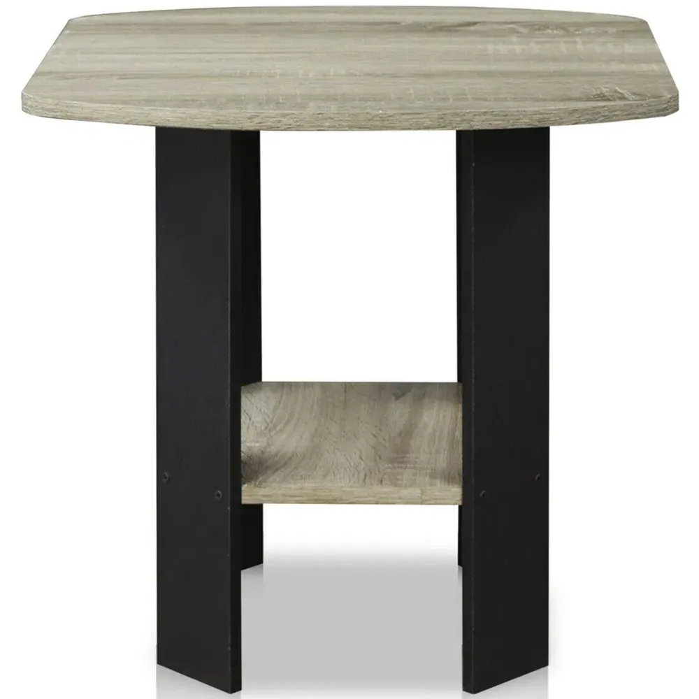 French Oak Grey End Table Set of 2 - Grey, Composite Wood
