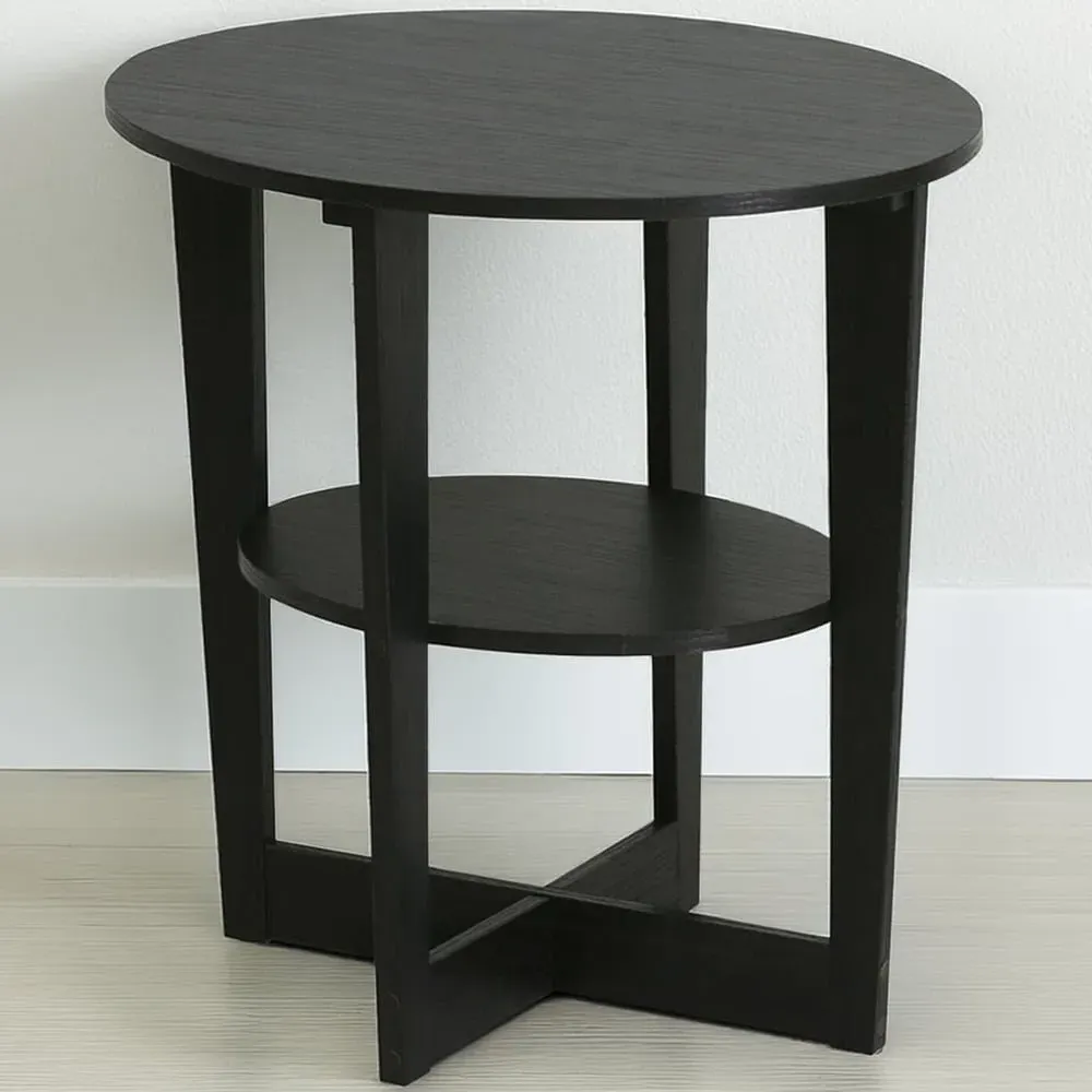 Jaya Oval End Table - Black, Walnut image