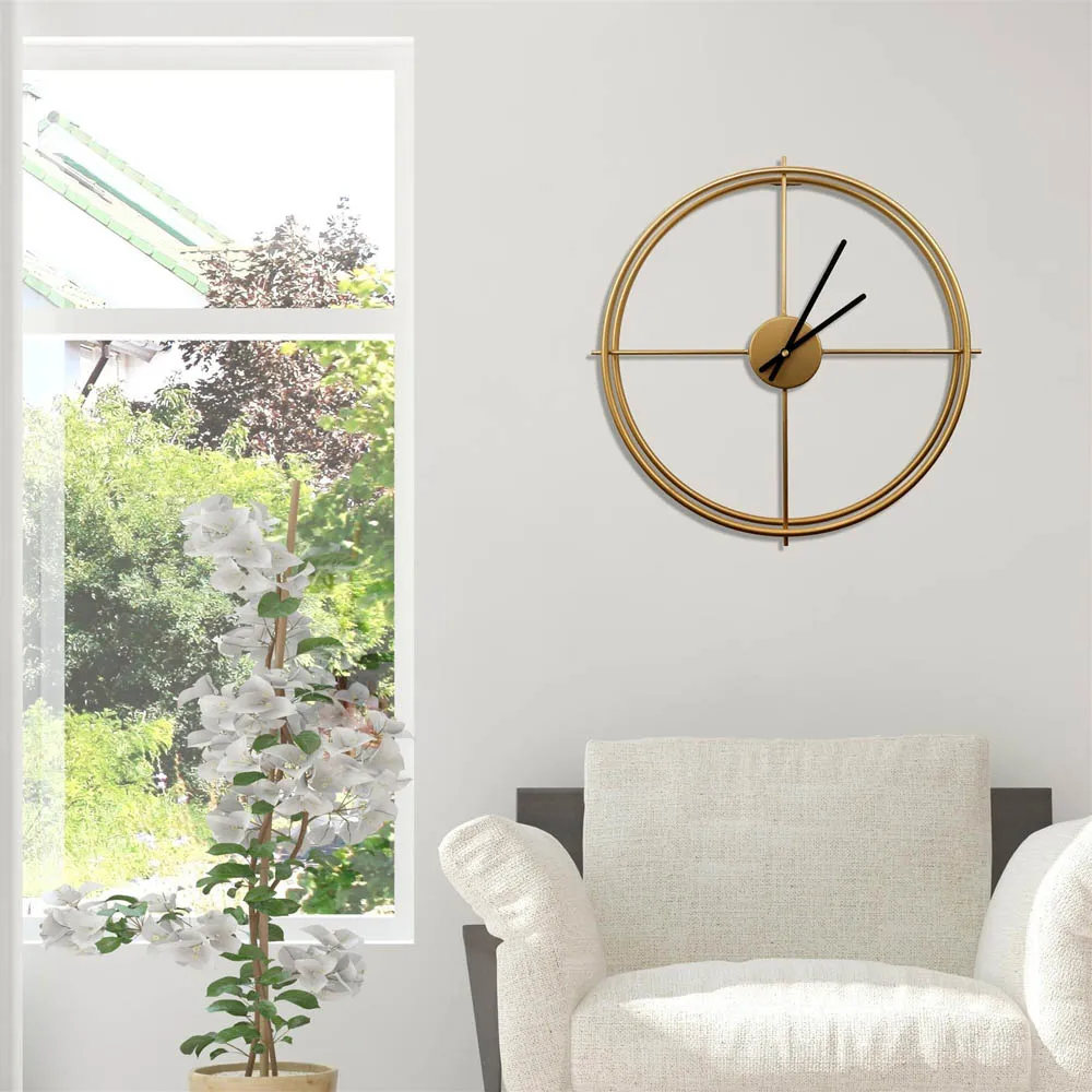 Larrys Round Wall Clock 50cm - Gold