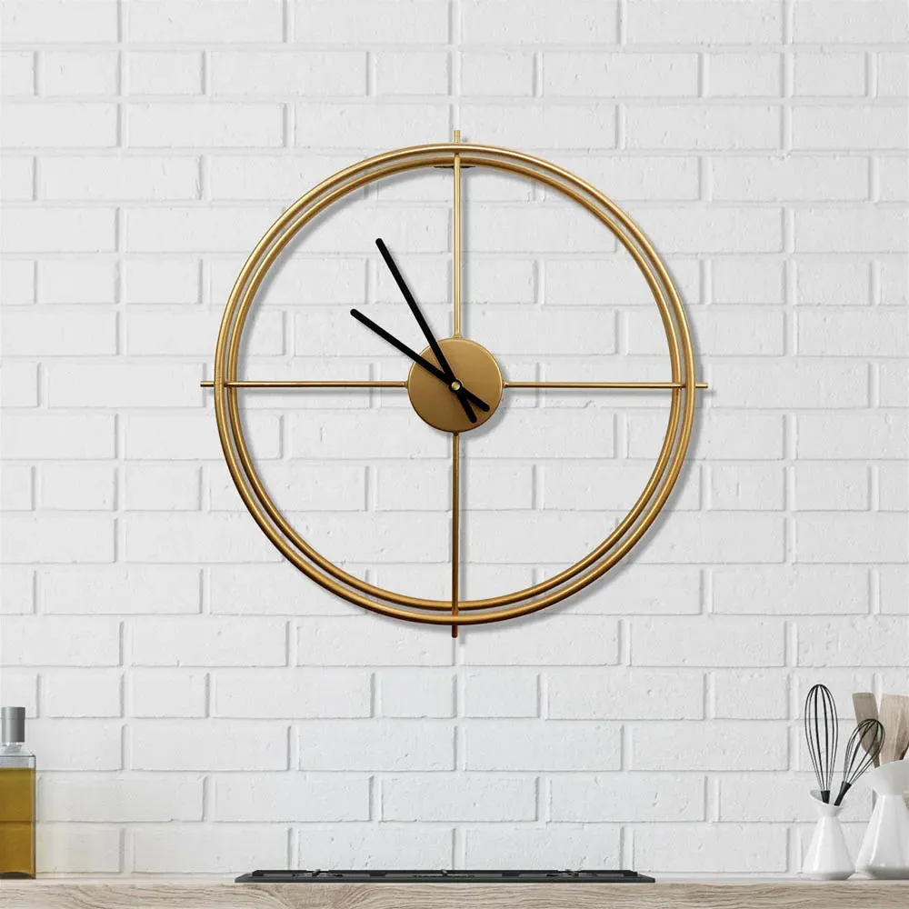 Larrys Round Wall Clock 50cm - Gold
