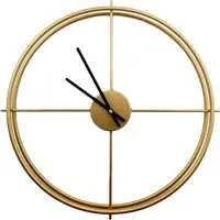 Larrys Round Wall Clock 50cm - Gold, Iron
