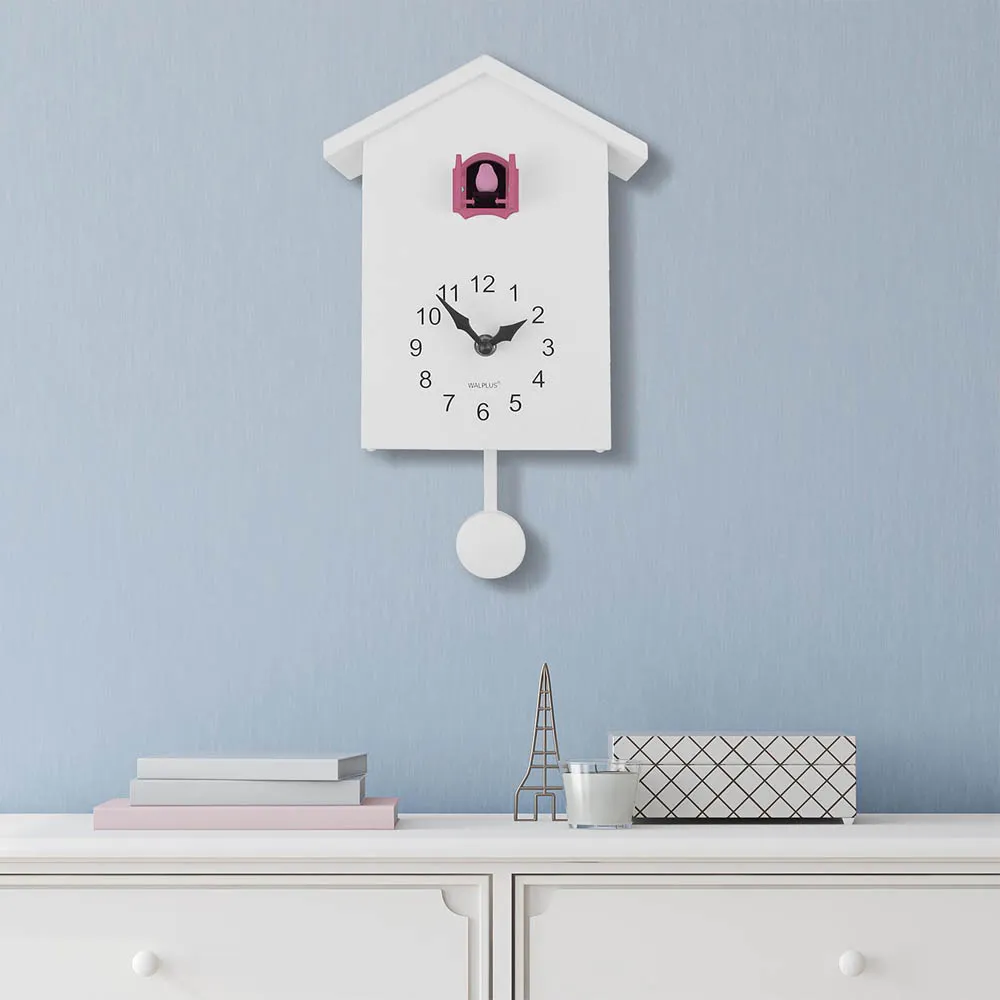 Pink Cuckoo Window Clock with Removable Pendulum 25cm - Pink