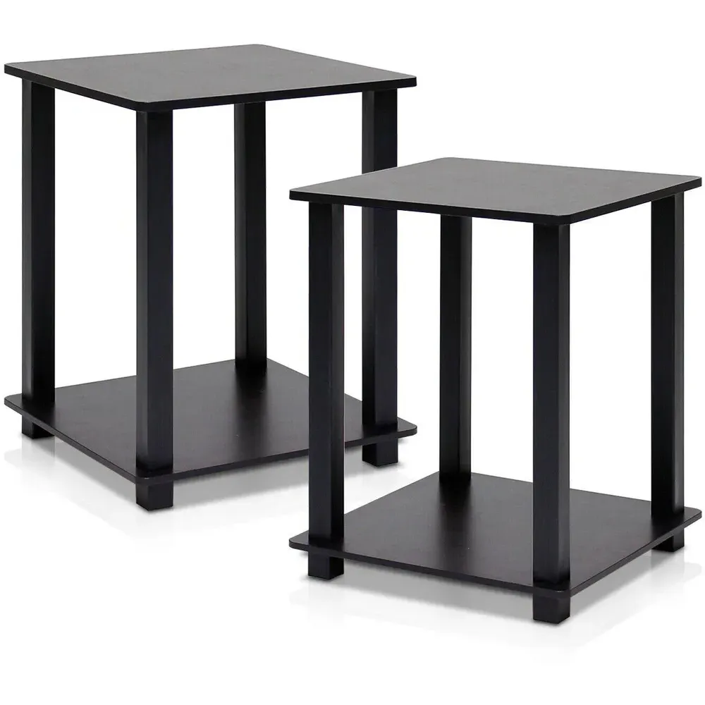 Simplistic End Table Set of 2 - Black, Espresso