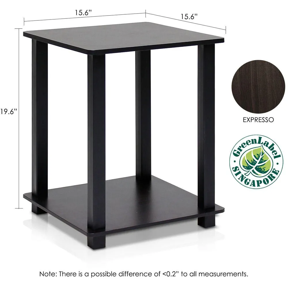 Simplistic End Table Set of 2 - Black, Espresso