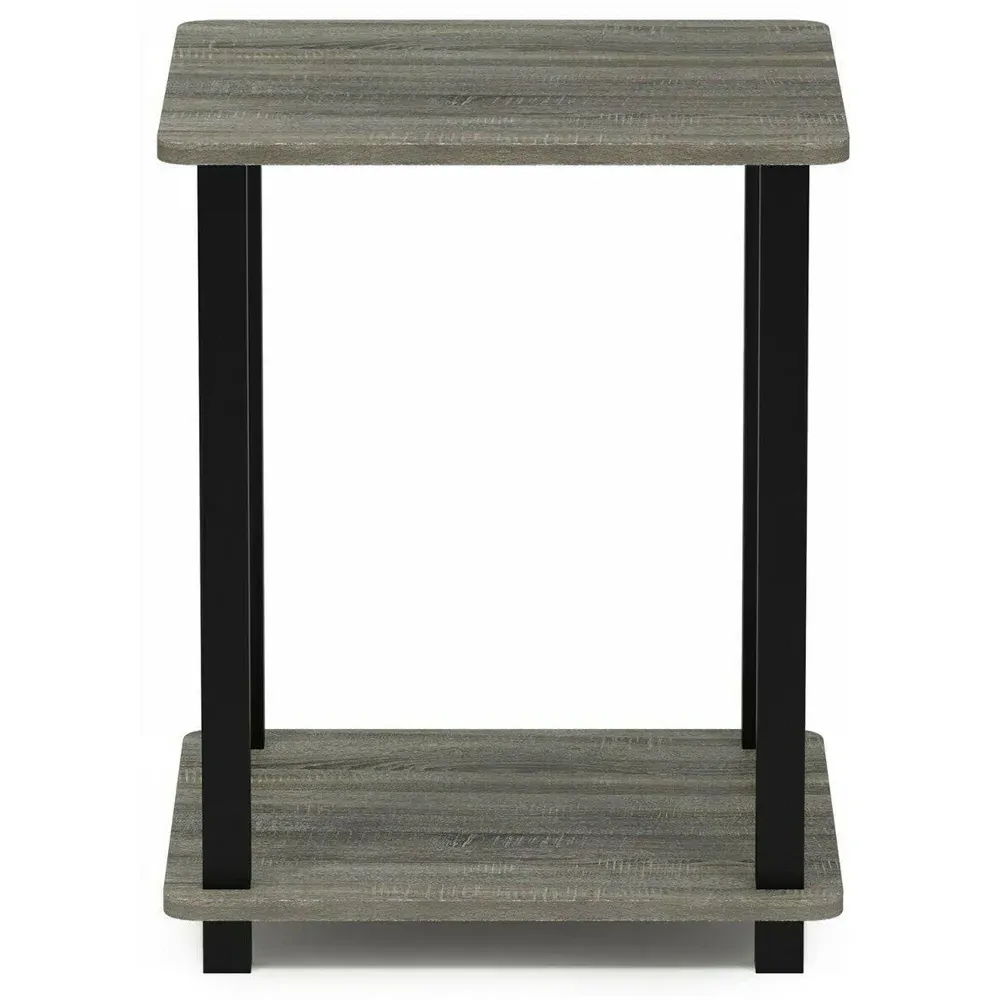 Simplistic End Table Set of 2 - Black, French Oak