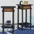 Single Drawer Single Shelf Turn-N-Tube Tall End Table Set - Black