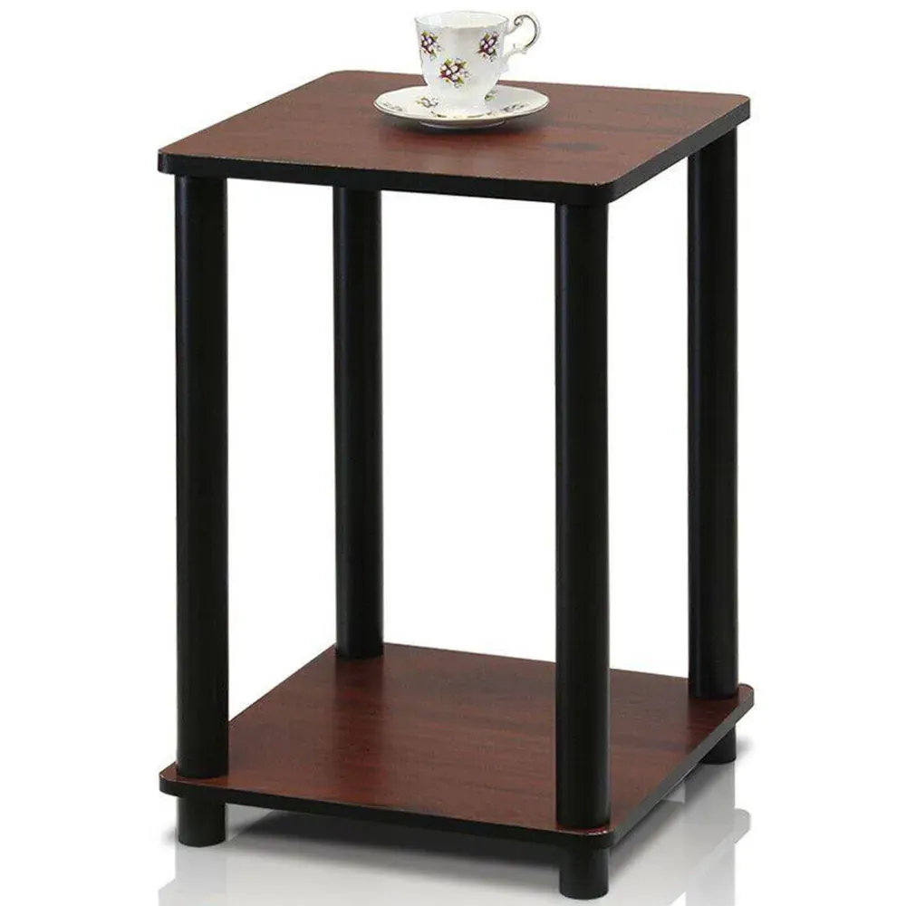 Single Shelf Turn-N-Tube End Table - Dark Cherry, Wood